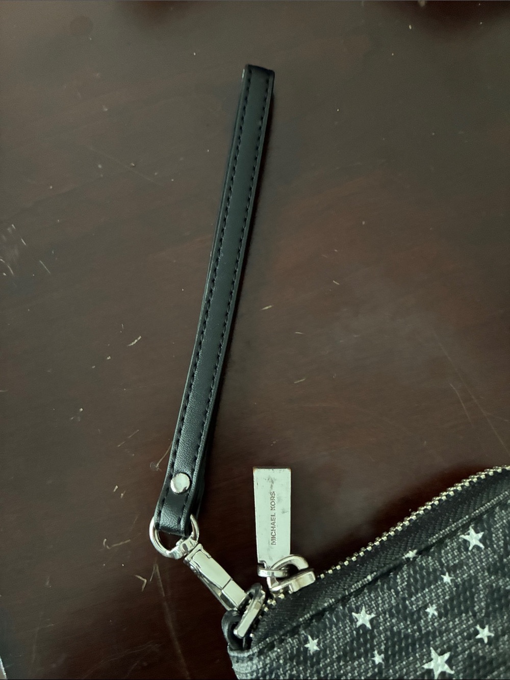 Michael Kors Black Star-Print Zip Wristlet Wallet - Picture 2 of 7